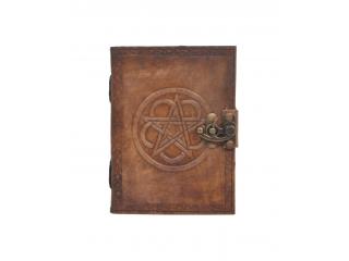 Handmade Antique Design Round Pentagram Embossed Leather Journal Charcoal Color Journals Notebook & Sketchbook